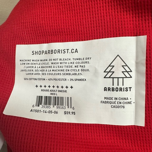 Drake General Store Arborist red waffle Onesie - Picture 2 of 2